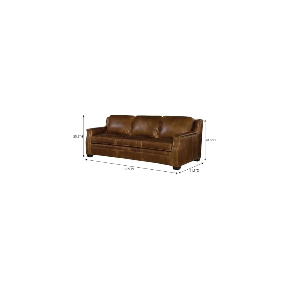 Hooker Furniture Yates Leather Sofa in Buckaroo Colt