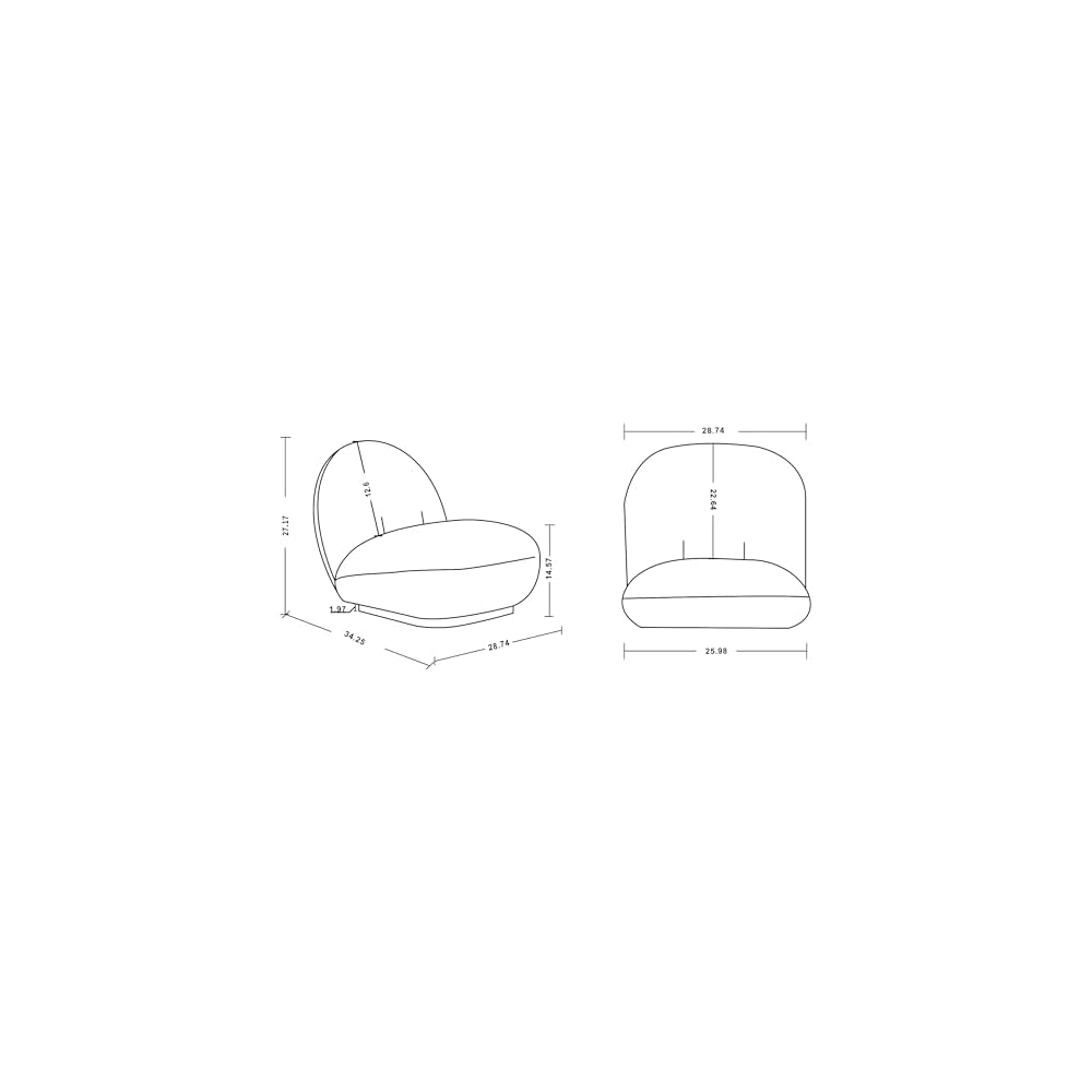 Manhattan Comfort Edina Modern Accent Chairs in Luxurious Boucle Upholstery with High Density Foam Padding & Wood Frame with Gold Metal Base, Living Room Seating, Set of 2, White