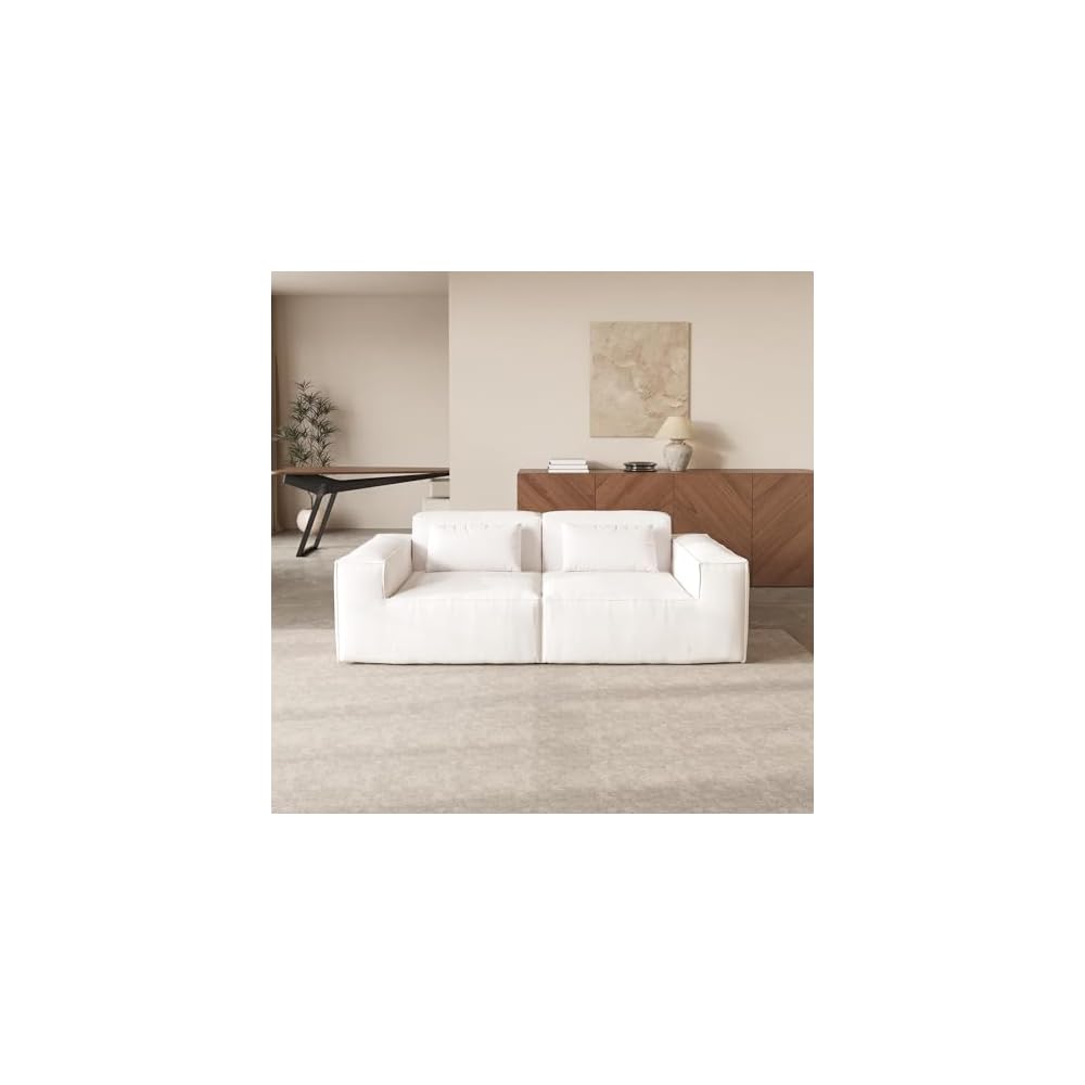 JACH 86.62" Modular Sectional Couch, Huge Plus Love Seat Sofa, Modern Comfy Cloud Couches, Sofa Furniture for Living Room, Office, Apartment, Beige