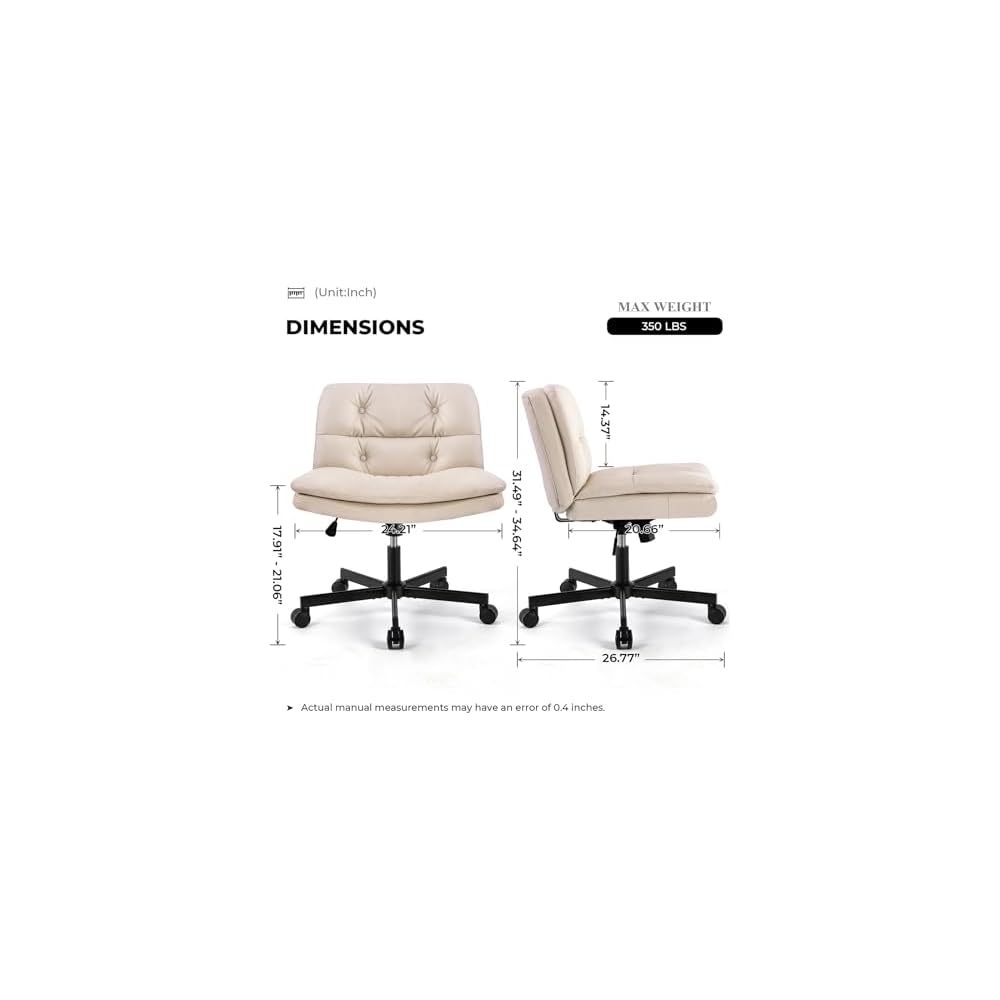 Desk Chair Comfy Simple Modern Office Desk Chair Comfy Wide Office Comfy Office Chair for Home,Office,Make Up,Small Space