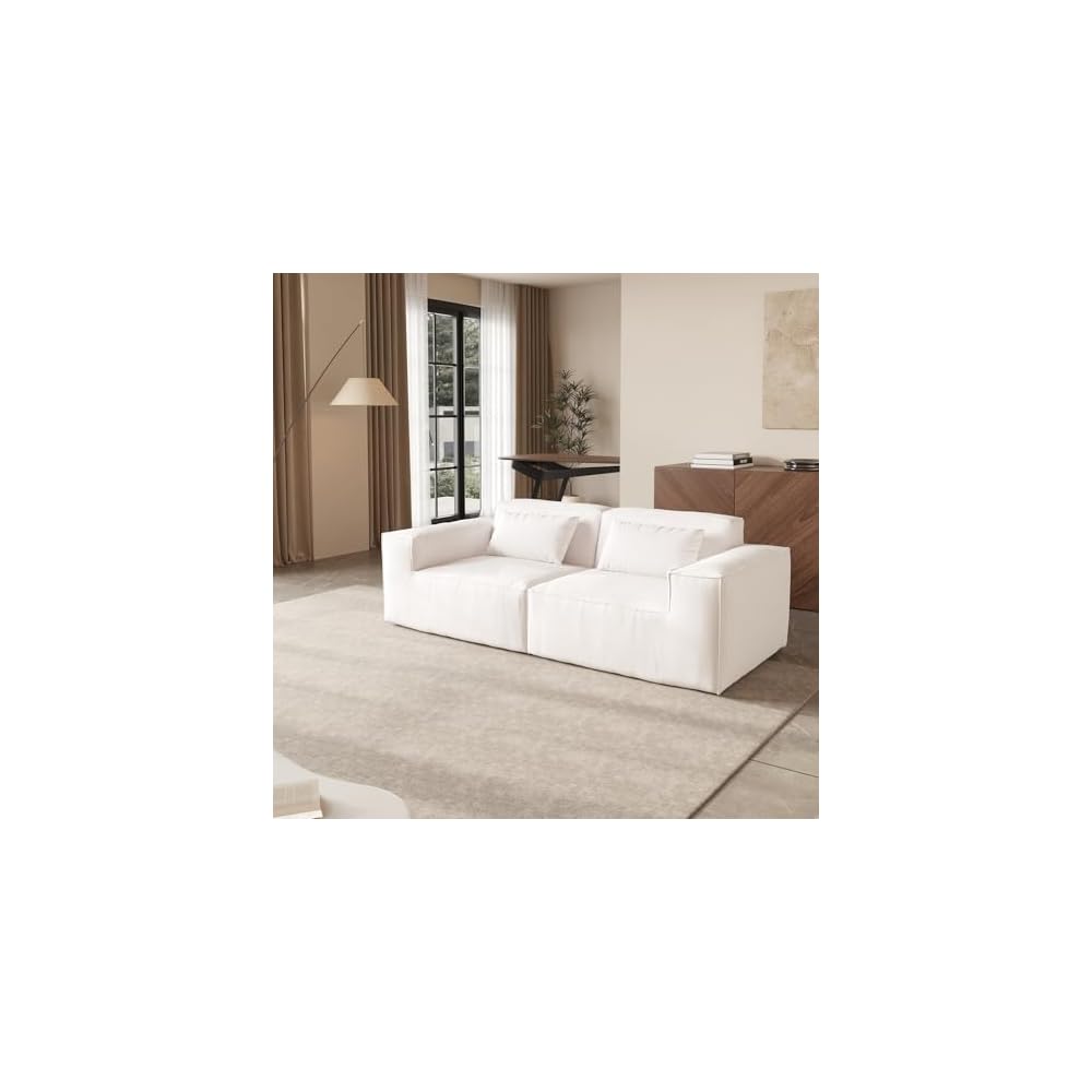 JACH 86.62" Modular Sectional Couch, Huge Plus Love Seat Sofa, Modern Comfy Cloud Couches, Sofa Furniture for Living Room, Office, Apartment, Beige