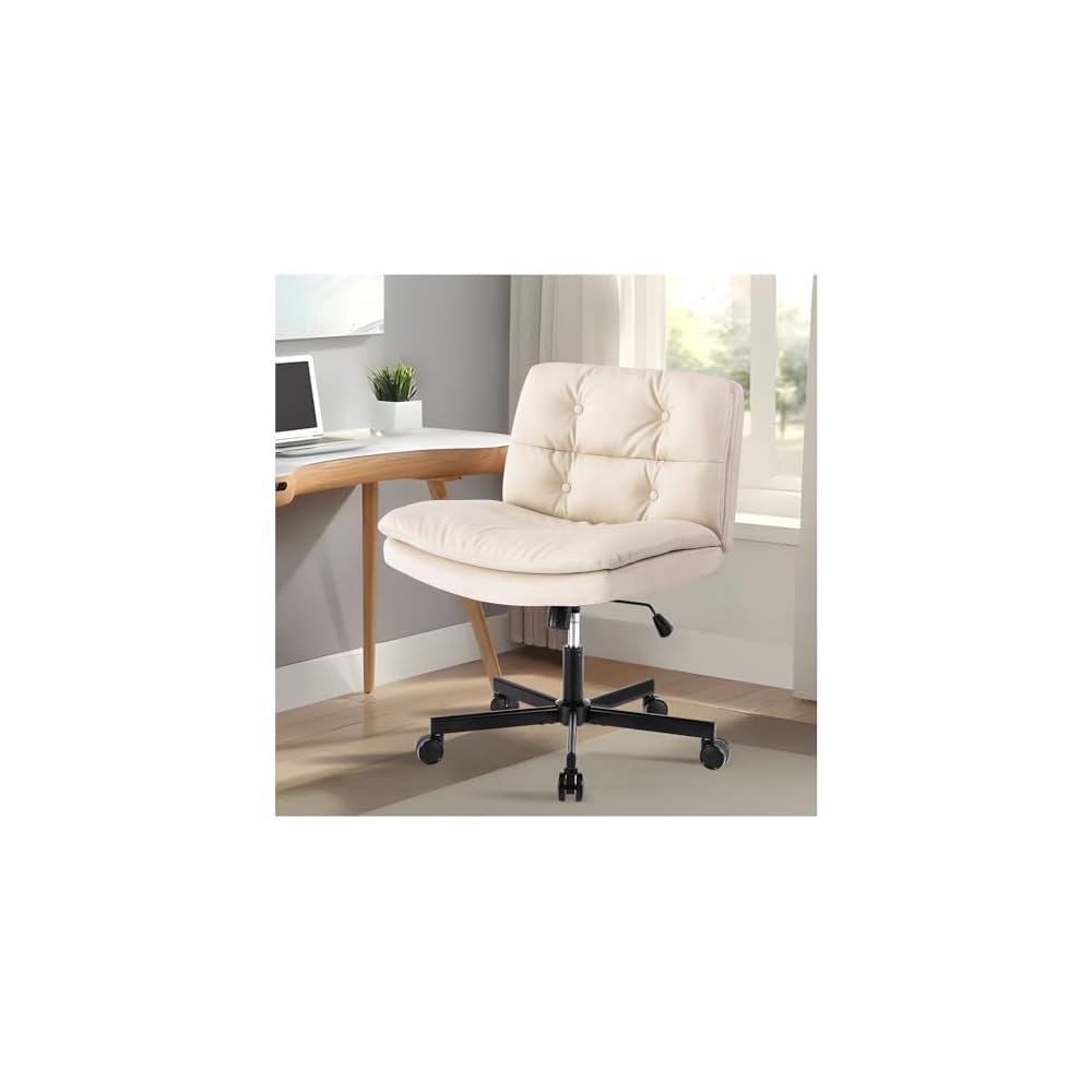 Desk Chair Comfy Simple Modern Office Desk Chair Comfy Wide Office Comfy Office Chair for Home,Office,Make Up,Small Space