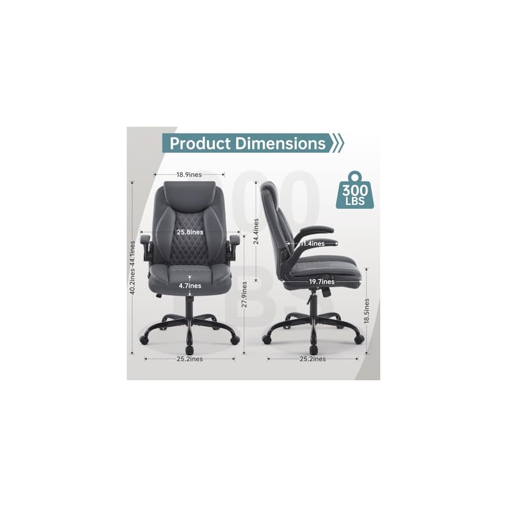 Modern Ergonomic Office Chair with Lumbar Support – Reversible Armrests & Pocket Spring Seat Cushion – Adjustable Height Swivel Task Chair for Office, Home, Gaming (Brown)