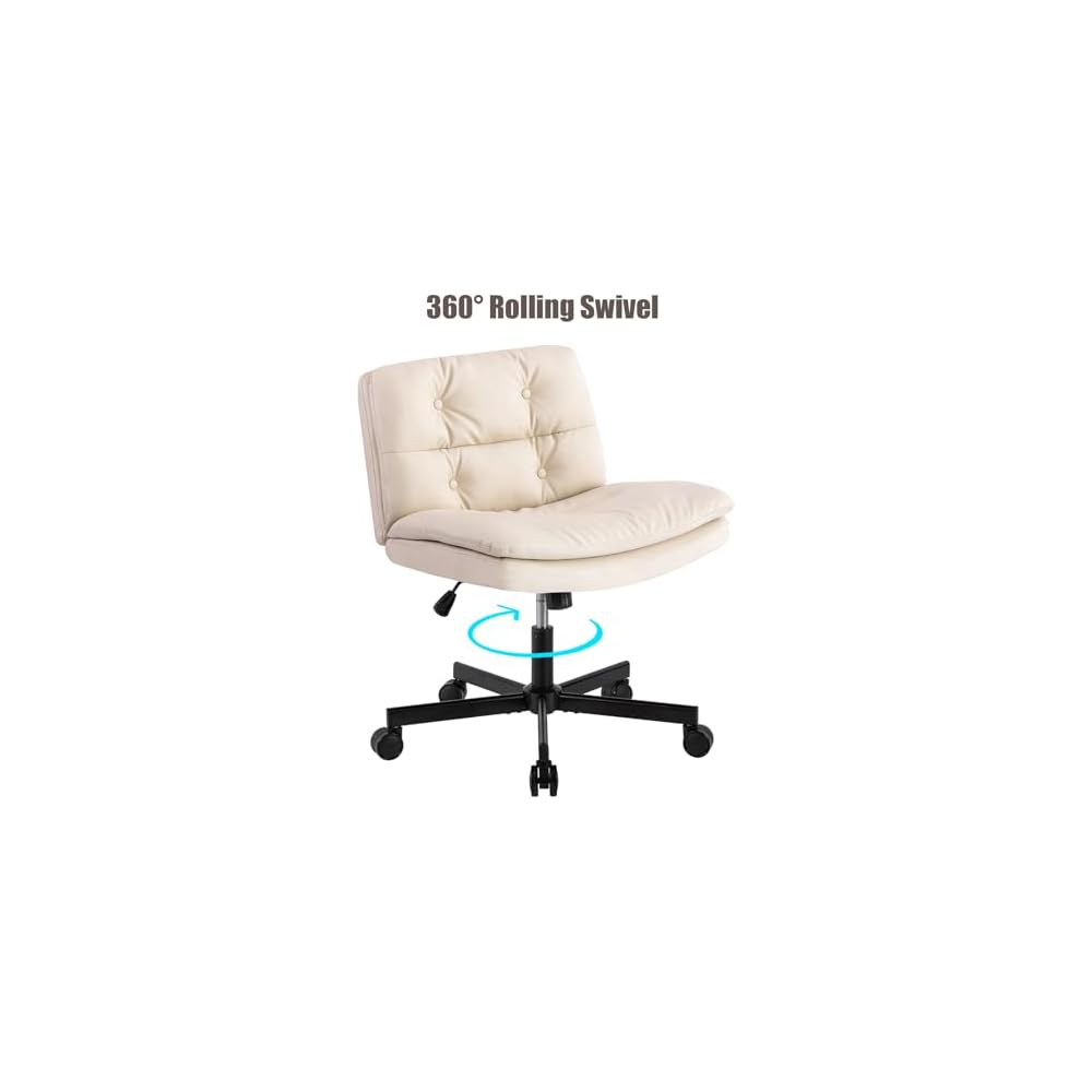 Desk Chair Comfy Simple Modern Office Desk Chair Comfy Wide Office Comfy Office Chair for Home,Office,Make Up,Small Space