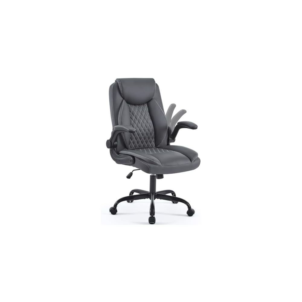 Modern Ergonomic Office Chair with Lumbar Support – Reversible Armrests & Pocket Spring Seat Cushion – Adjustable Height Swivel Task Chair for Office, Home, Gaming (Brown)