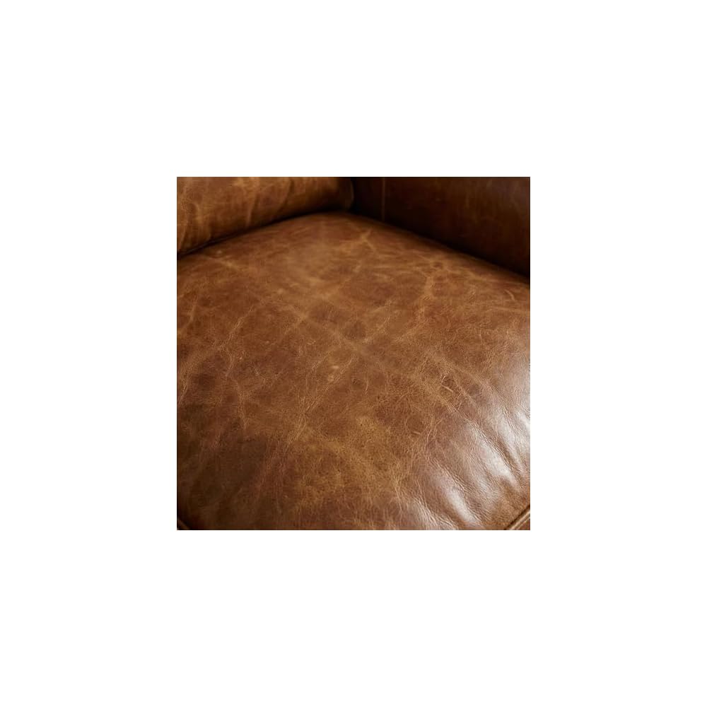 Hooker Furniture Yates Leather Sofa in Buckaroo Colt