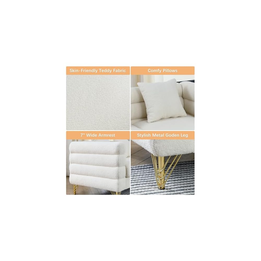 81” Oversized Sofa, 3-Seater Sofa with 3 Pillows, Comfy Upholstered Deep Seating Sofa, Cloud Couch for Living Room/Bedroom/Office (White, 3 Seat)