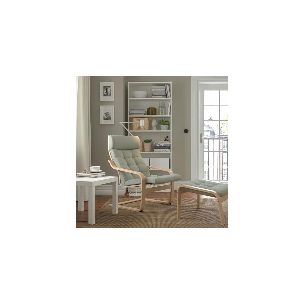 ProTuning POÄNG Armchair, white stained oak veneer/Gunnared light green