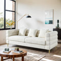 81” Oversized Sofa, 3-Seater Sofa with 3 Pillows, Comfy Upholstered Deep Seating Sofa, Cloud Couch for Living Room/Bedroom/Office (White, 3 Seat)