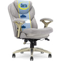 Serta Ergonomic Executive Office Chair Motion Technology Adjustable Mid Back Design with Lumbar Support, Light Gray Fabric