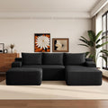 Boneless Couch Comfy Sectional Couches for Living Room,U Shaped Modular Cloud Couch Sofa, Minimalist Modular Sectional Sofa with Deep Seat